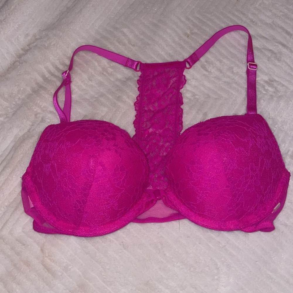 Hot pink push-up bra from Victoria’s secret